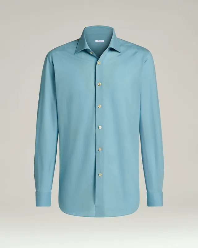 Kiton Shirts Cotton Shirt Sky Blue Hemd Hellblau Baumwolle