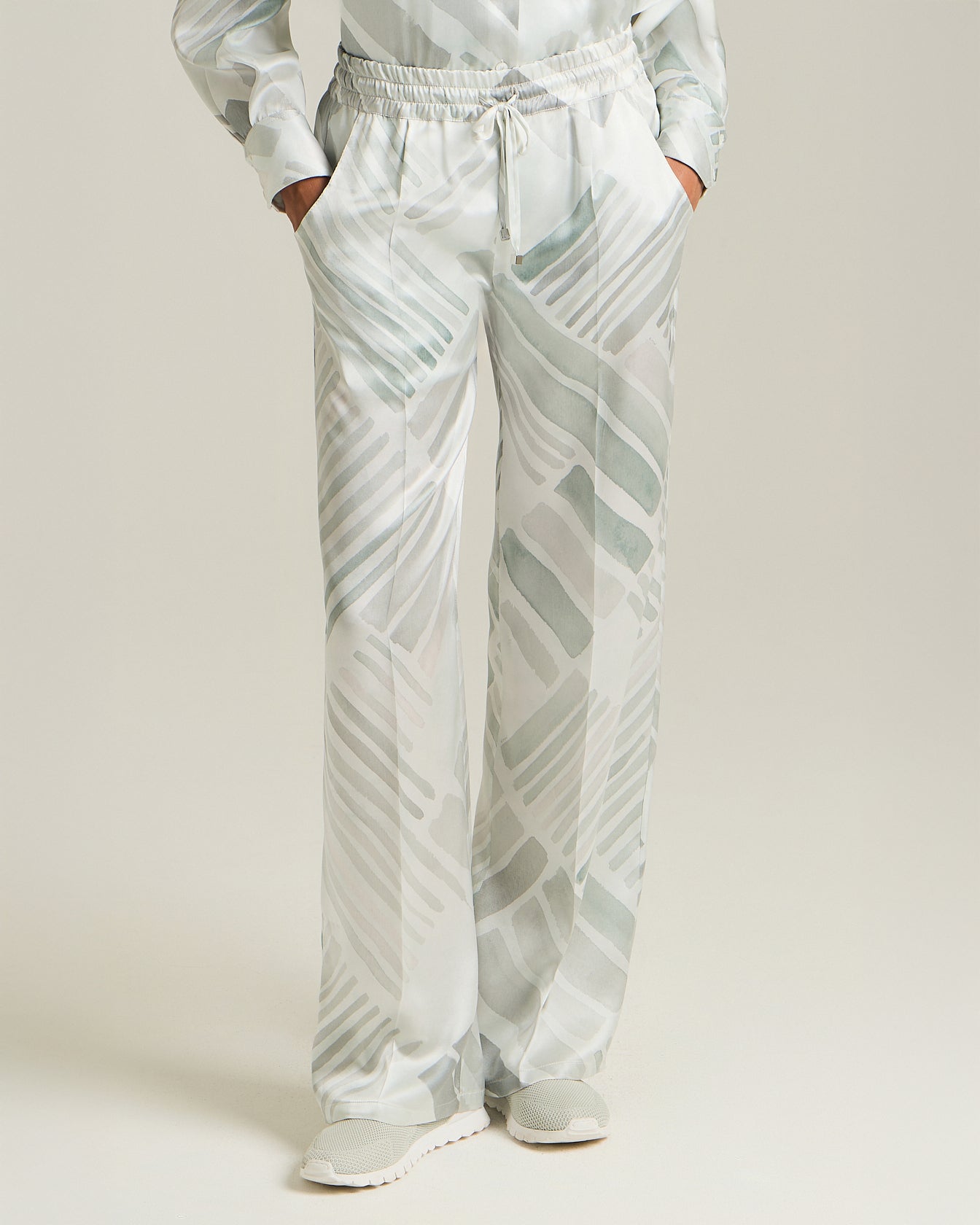Kiton Pantalone Seta Hose Seide Ethnic Brush High Waist