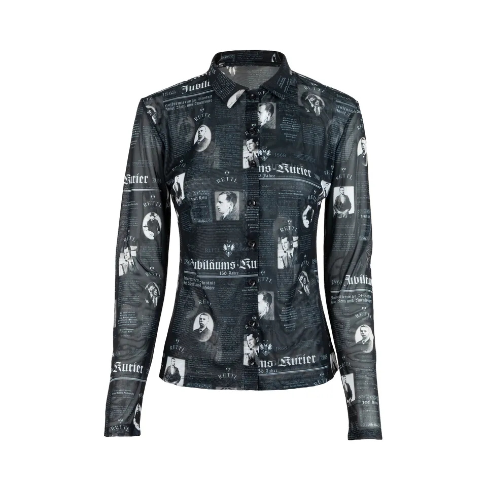 Rettl Women Nova Blusenshirt Mesh schwarz-weiß