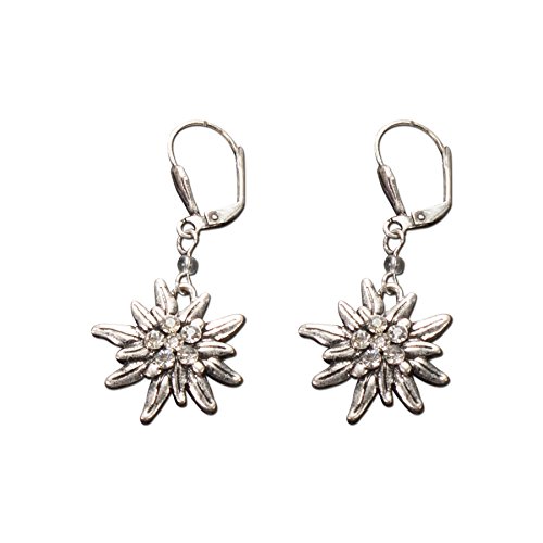 Alpenflüstern Daheim SET020 Trachtenset schwarz Satin Edelweiss