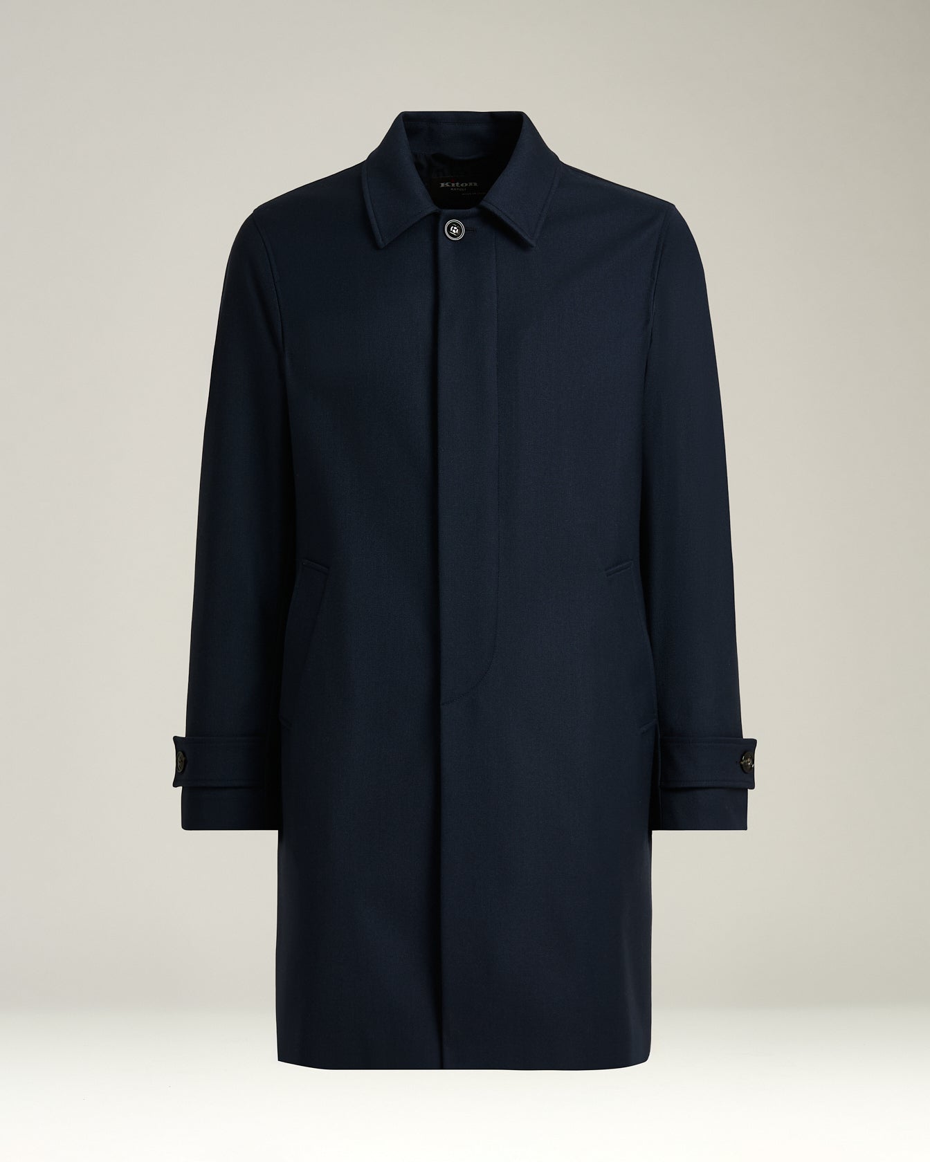 Kiton Outerwear Overcoat Mantel Navy Wolle Kaschmir