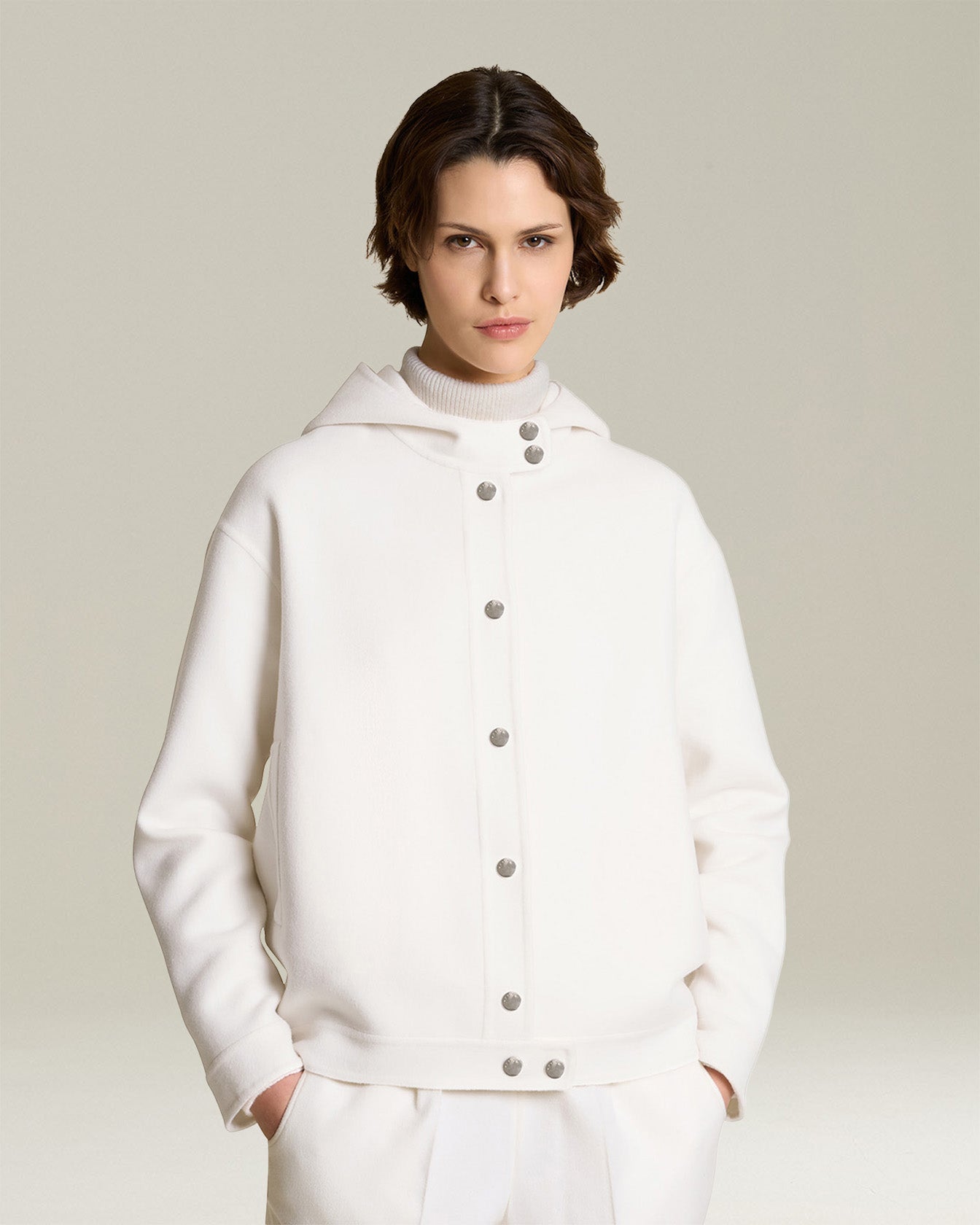Kiton Cashmere Double Cloth Blouson Jacke Damen