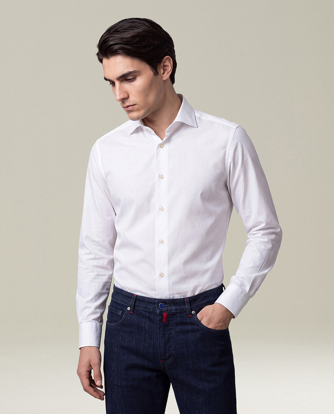 Kiton Shirts Hemd Weiß Baumwolle French Collar