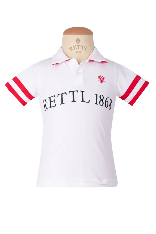 Rettl Richi Junior Polo Kinder weiß Baumwolle
