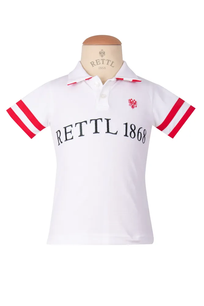 Rettl Richi Junior Polo Kinder weiß Baumwolle