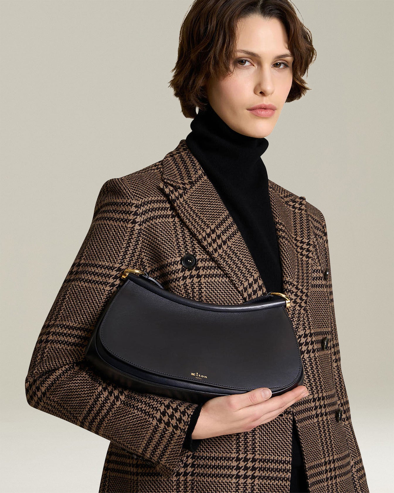 Kiton Bags Aria Handtasche Kalbsleder Henkel Zip 31cm