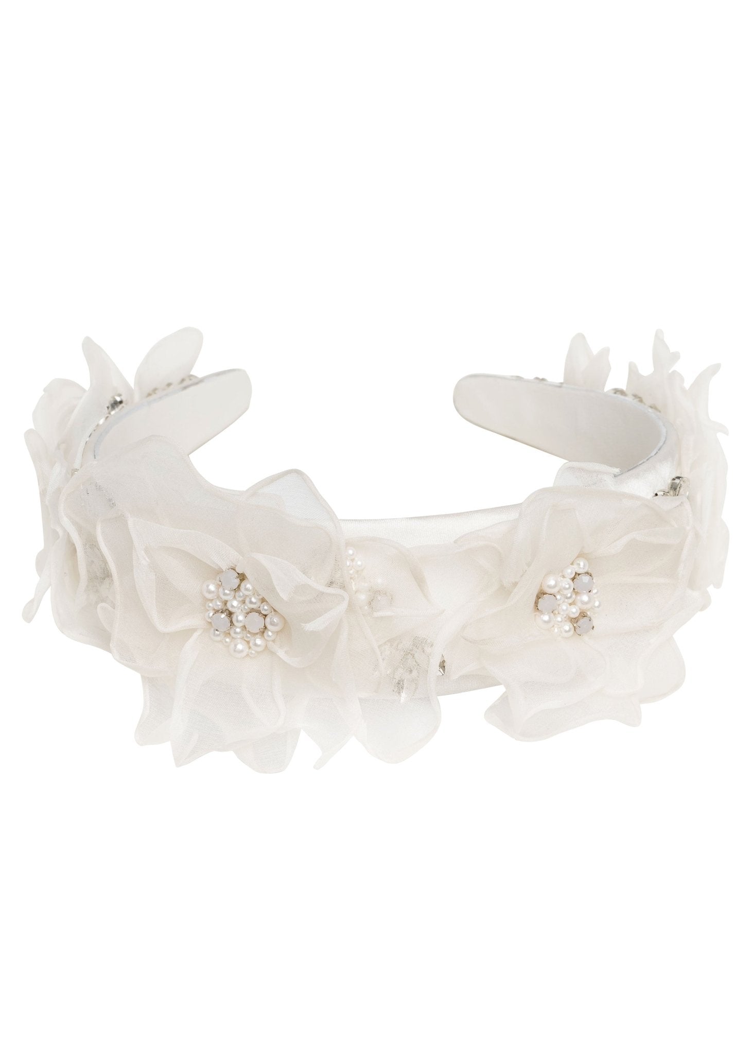 Elizabeth Bower Organna Floral Haarband Opal Crystal Blumen