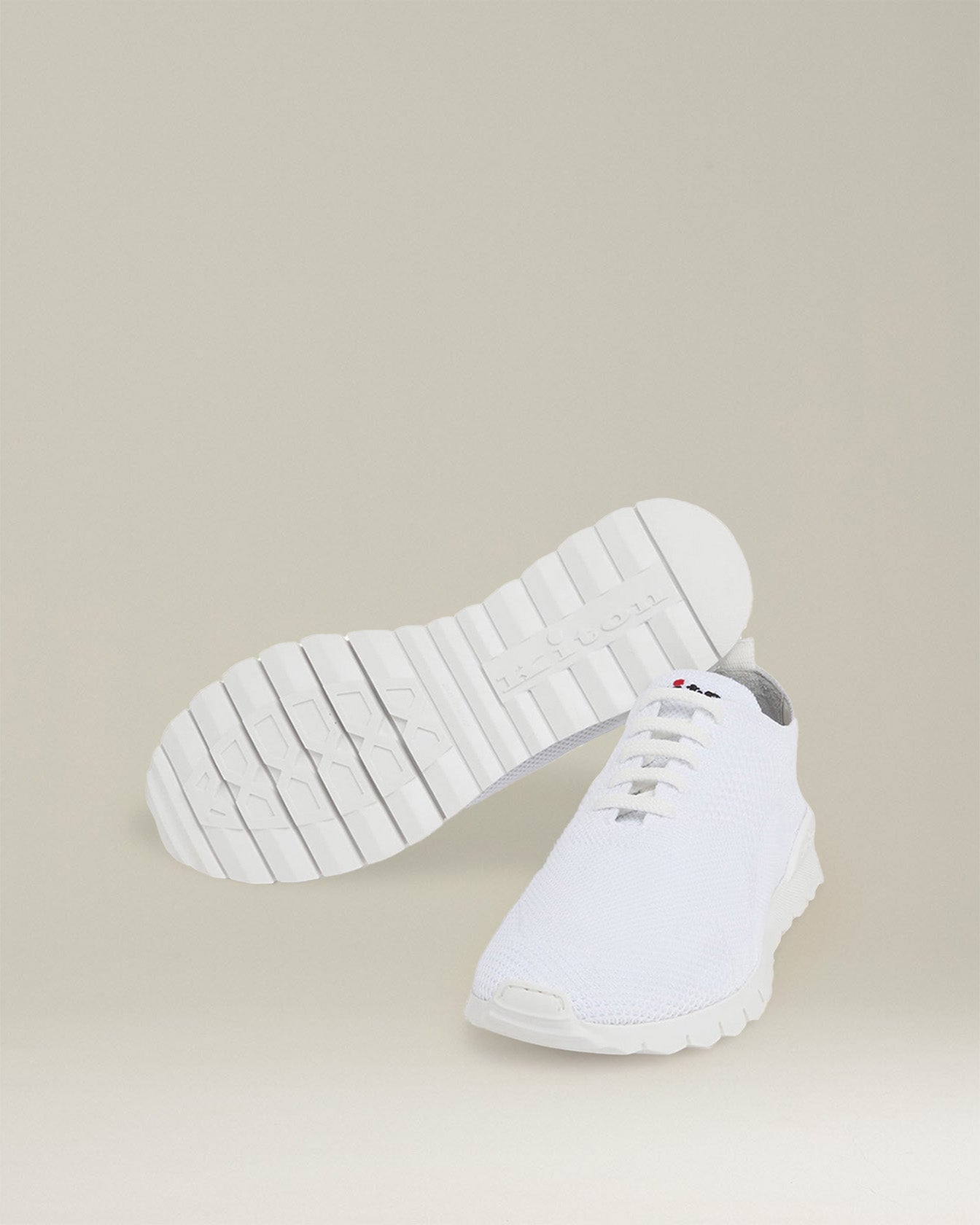 Kiton Shoes Fits Stretch-Knit Sneaker Weiß Gr. 42