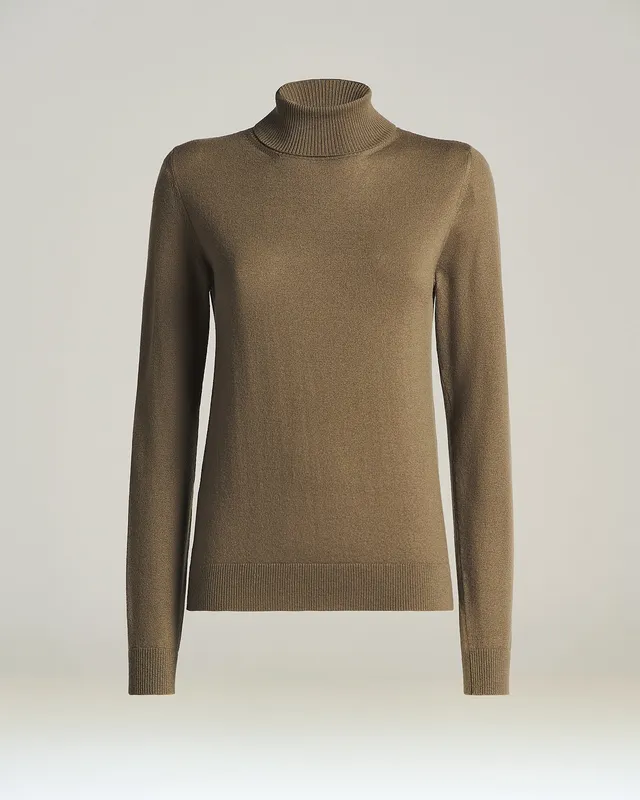 Kiton Knitwear Taupe Cashmere Rollkragenpullover Kaschmir