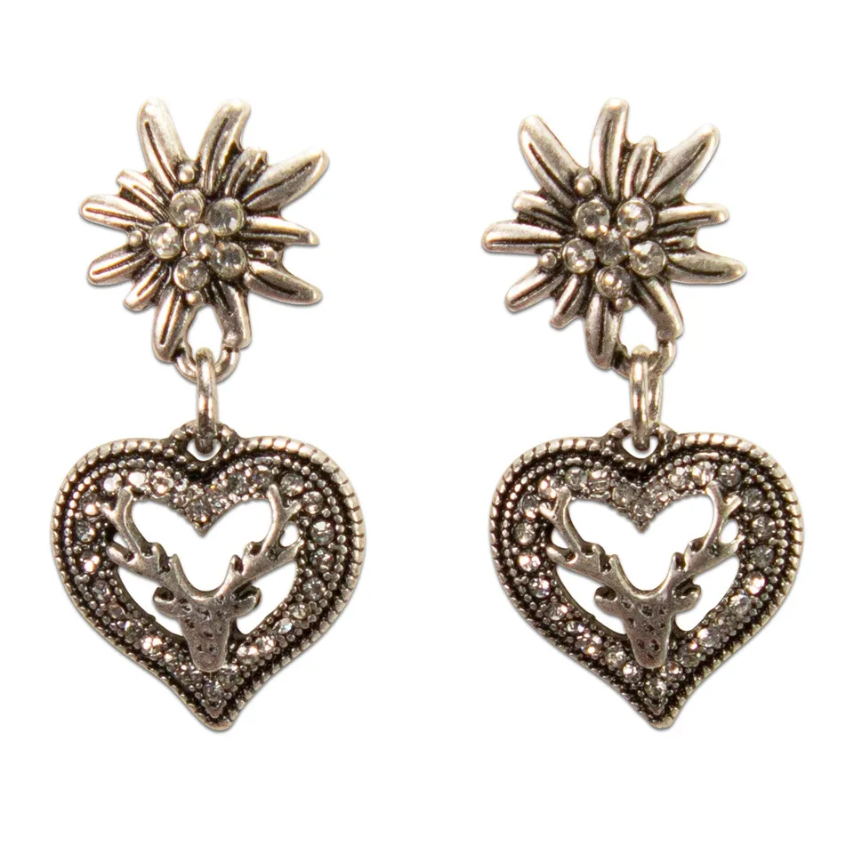 Alpenflüstern Daheim DOR051 Ohrstecker Edelweiß Strass 3,6 cm