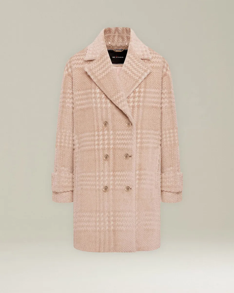 Kiton Outerwear Caban Wollmantel Alpaka Prince of Wales