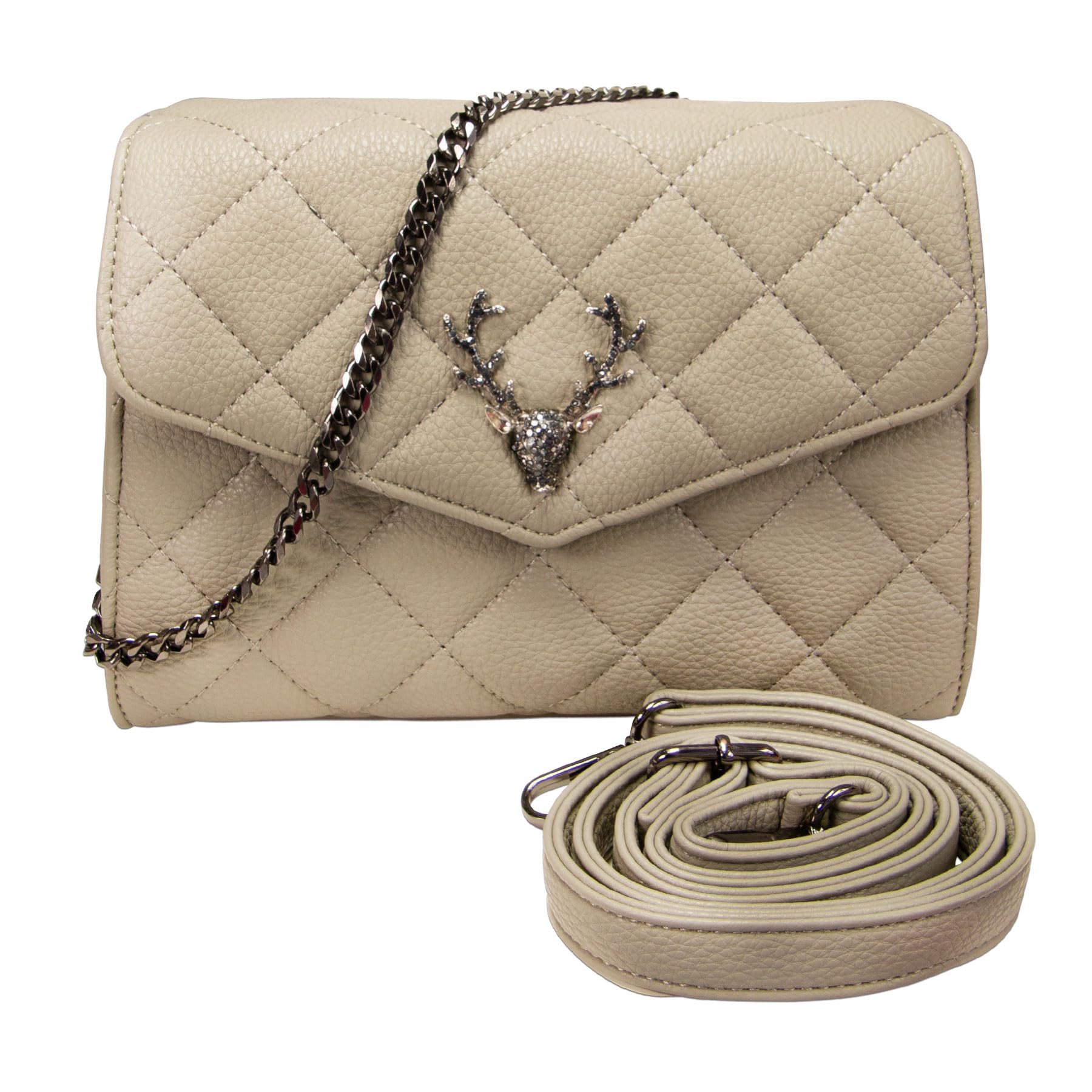Alpenflüstern DAHEIM DTA100 Dirndltasche Clutch taupe-grau