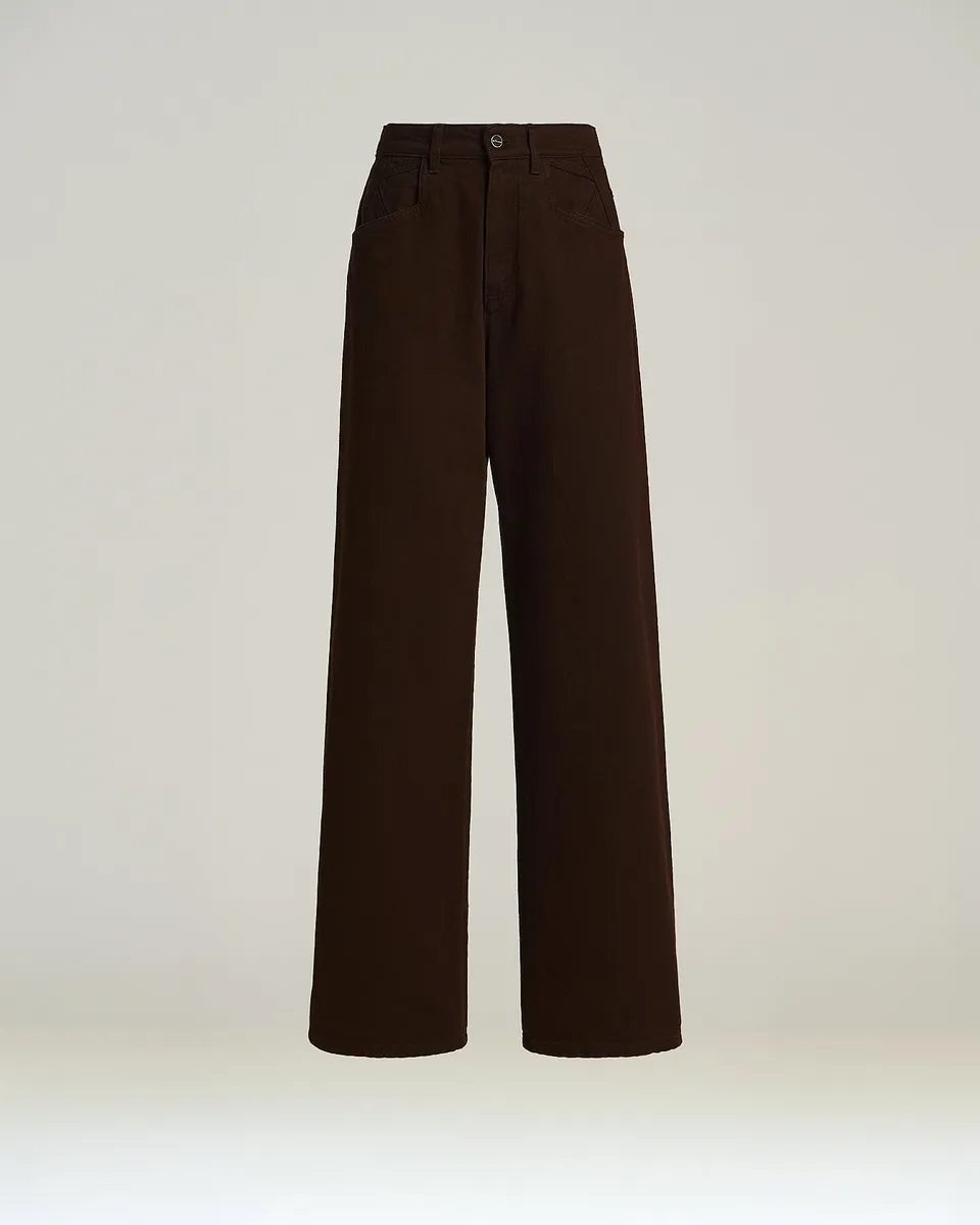 Kiton Trousers Braune Stretch Denim Jeans High-Waist