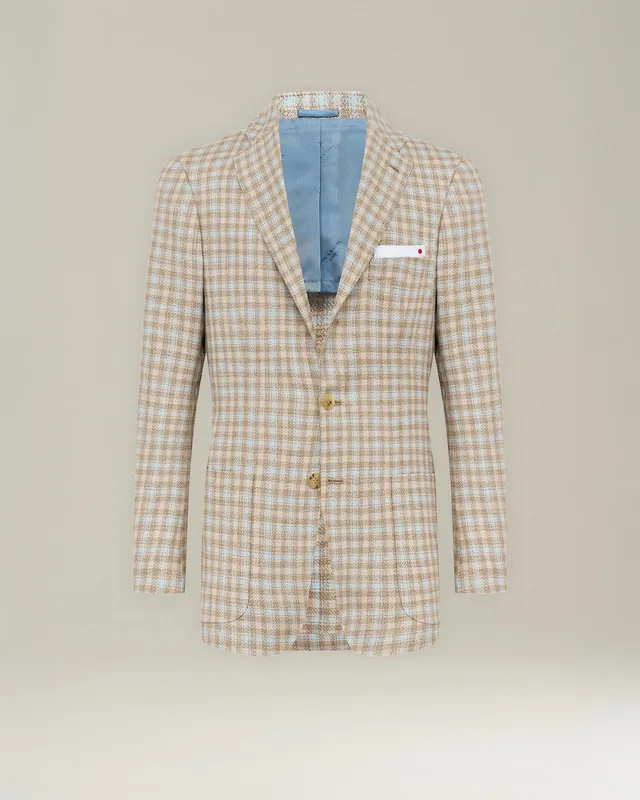 Kiton Jackets Cashmere Blend Micro Check Blazer Sakko Gr.46-58 kariert