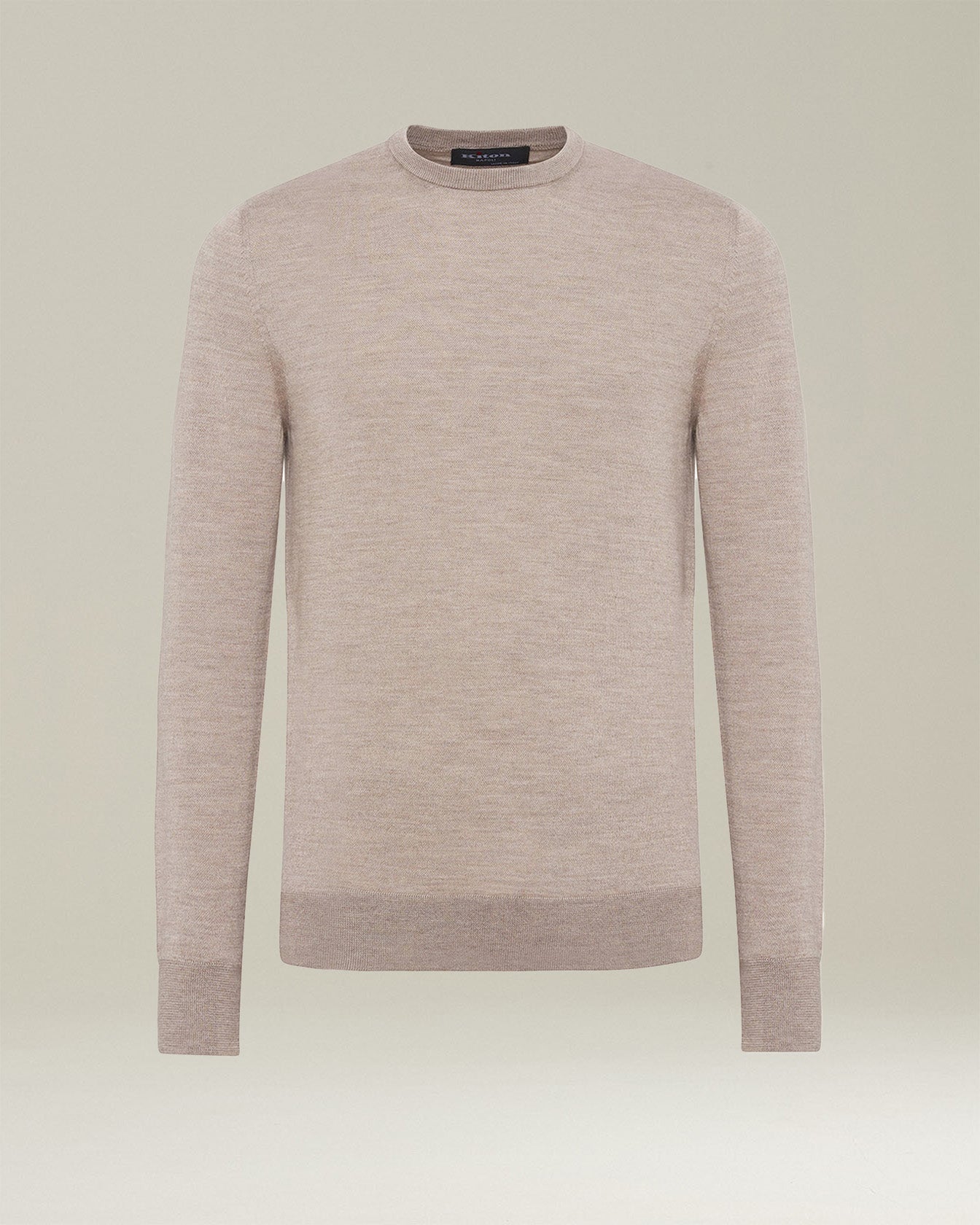 Kiton Knitwear Rundhals Pullover Beige Kaschmir Seide