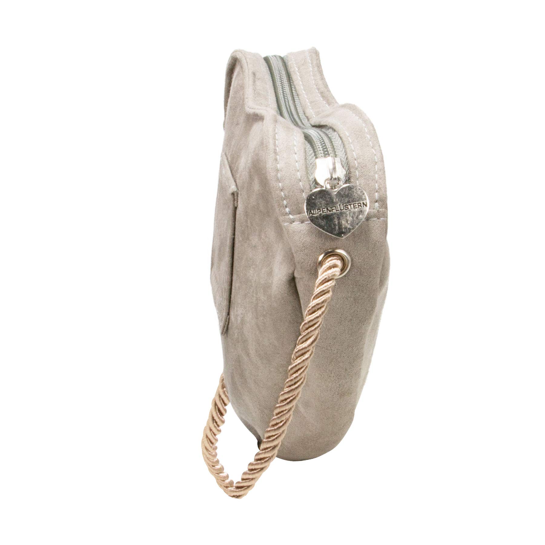 Alpenflüstern DAHEIM DTA080 Herztasche taupe-grau 3 Edelweiß