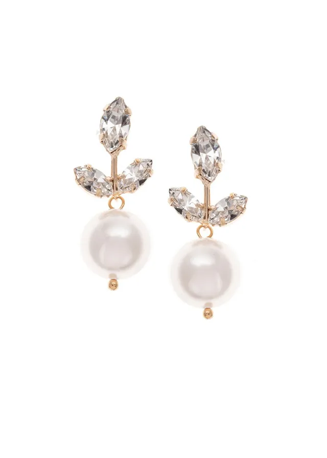 Elizabeth Bower Eden Bauble Perlen Ohrringe Rhodium