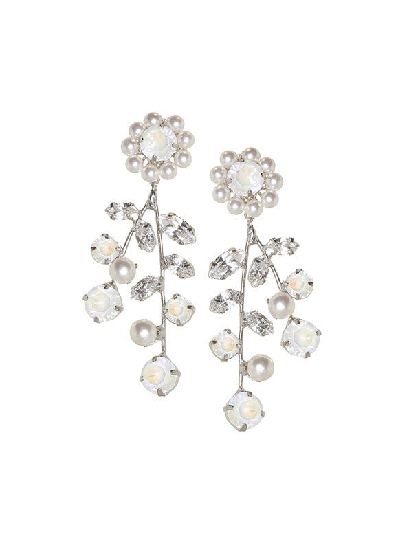 Elizabeth Bower Morning Baroque Drop Ohrringe Perle Rhodium