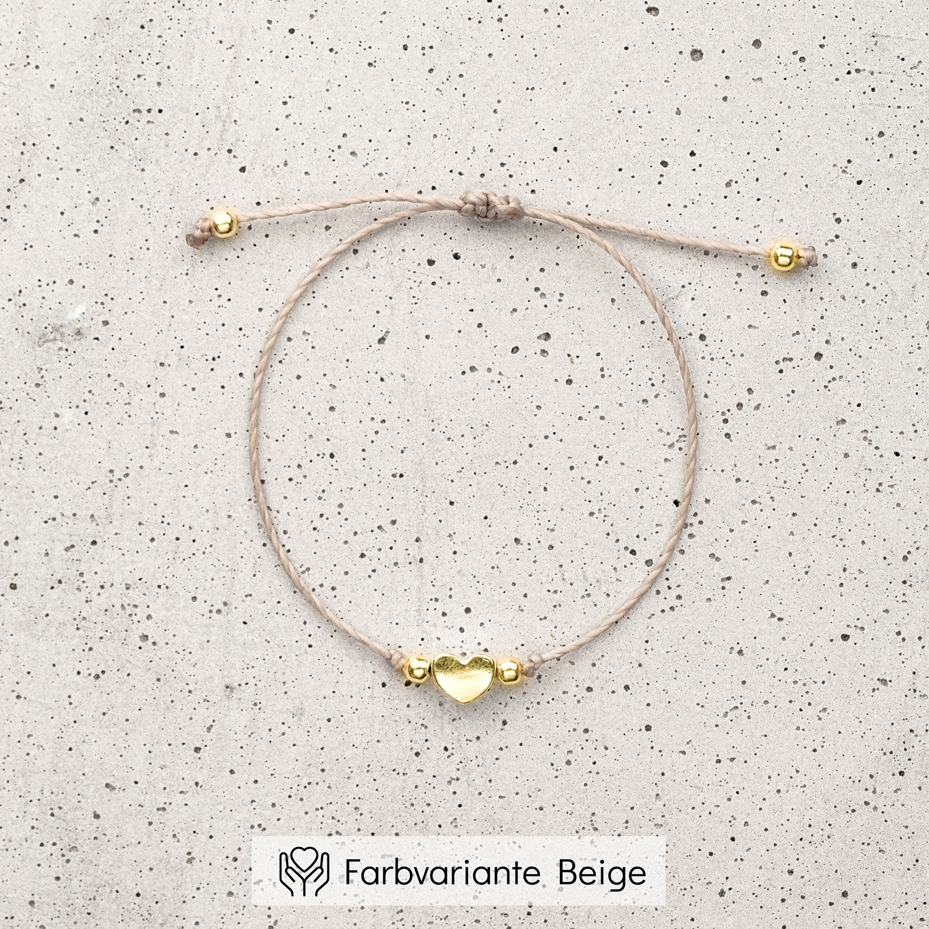 Perlenbräute Armbänder Makramee-Armband Beige Herz verstellbar