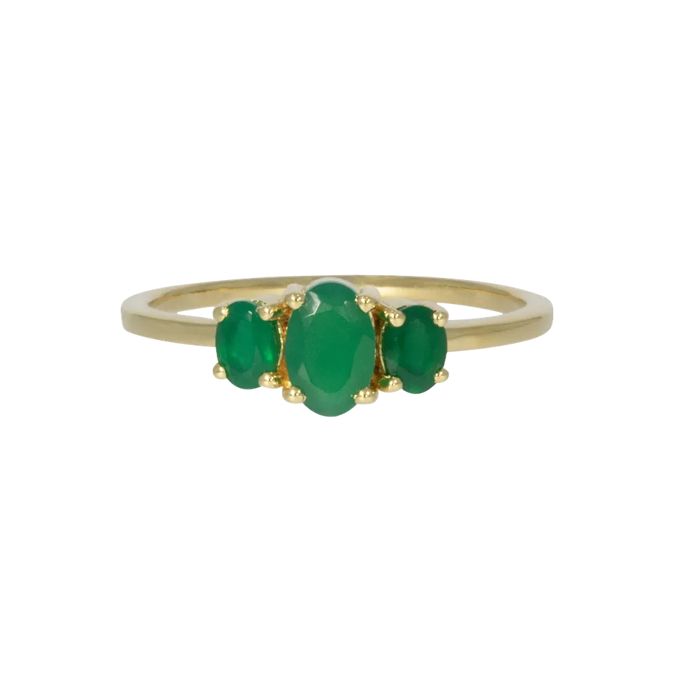 Juvelan Dublin Ring Grüner Onyx Silber Gr. 54 Edelstein