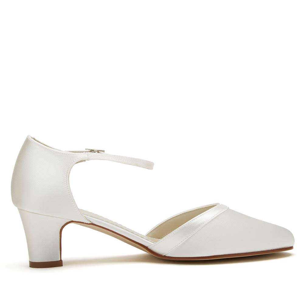 Rainbow Club Essentials Anika Pumps Ivory Satin 5cm Blockabsatz