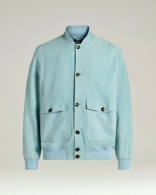Kiton Outerwear Suede Jacket Azure Lamm Größe 50