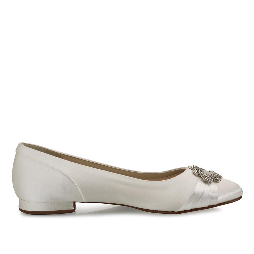 Rainbow Club Essentials Dulcie Ballerina Ivory Satin flach