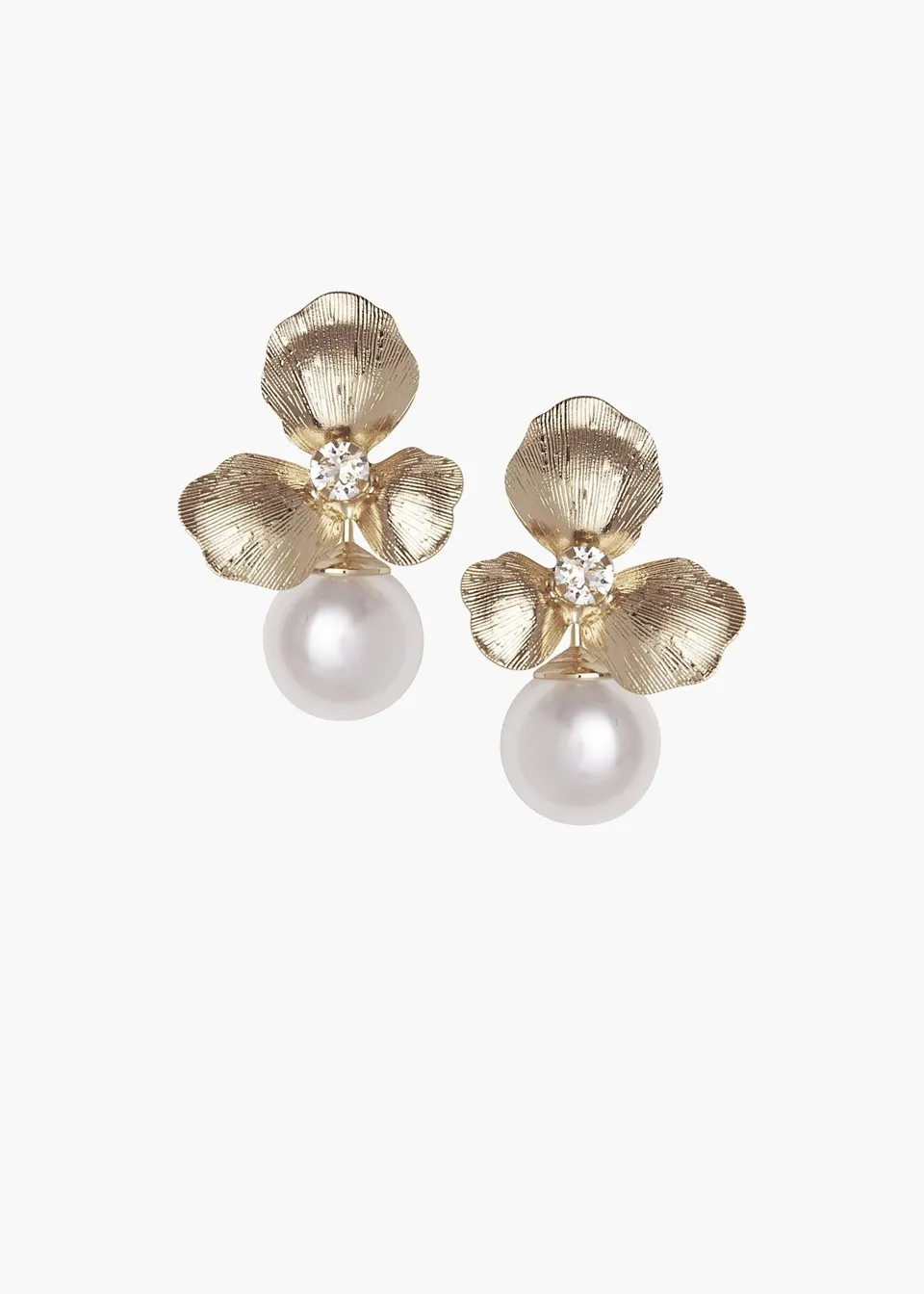 Elizabeth Bower Royal Orchid Perlen Ohrstecker Gold