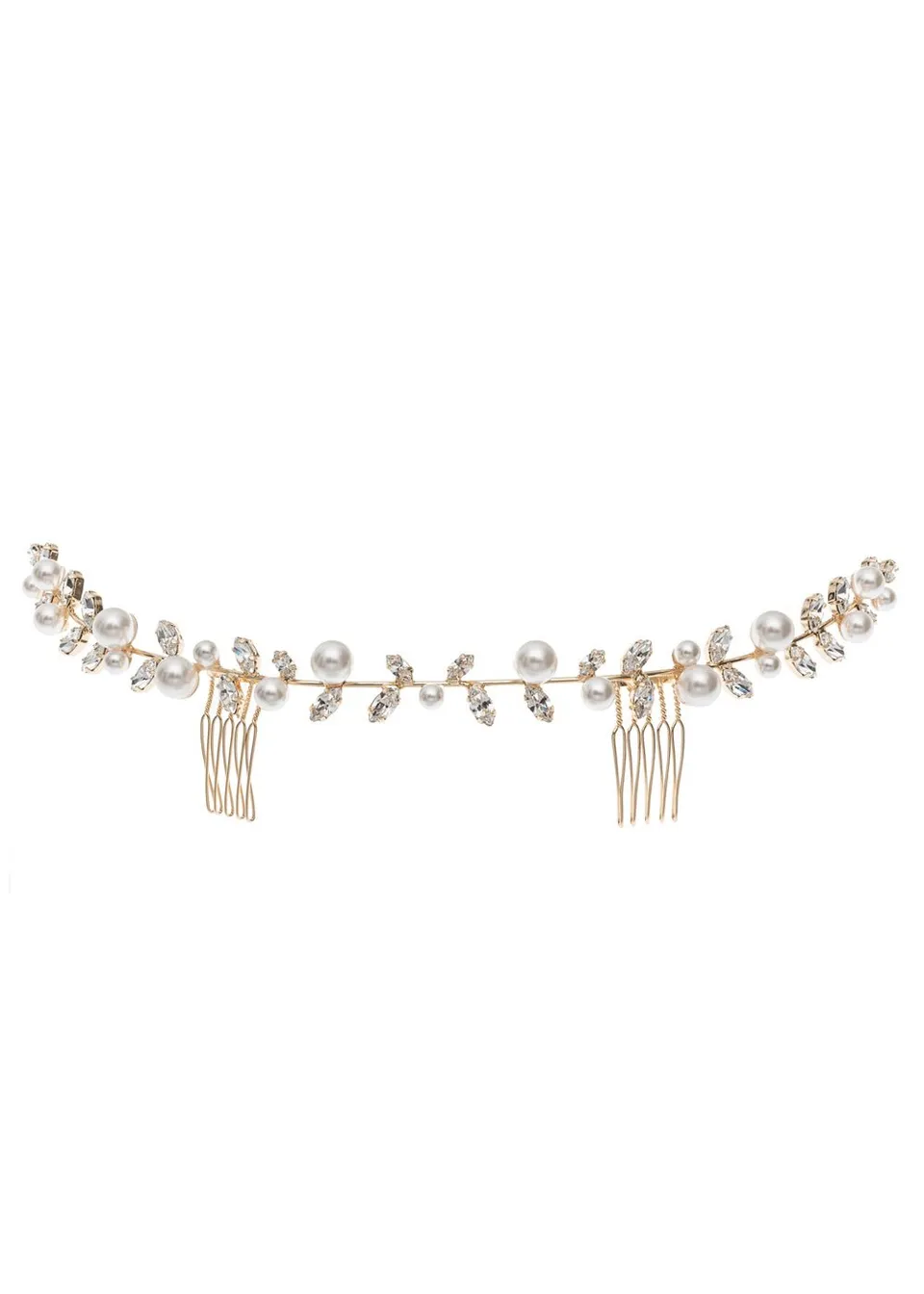 Elizabeth Bower Pearllum Garland Braut Haarkamm Gold