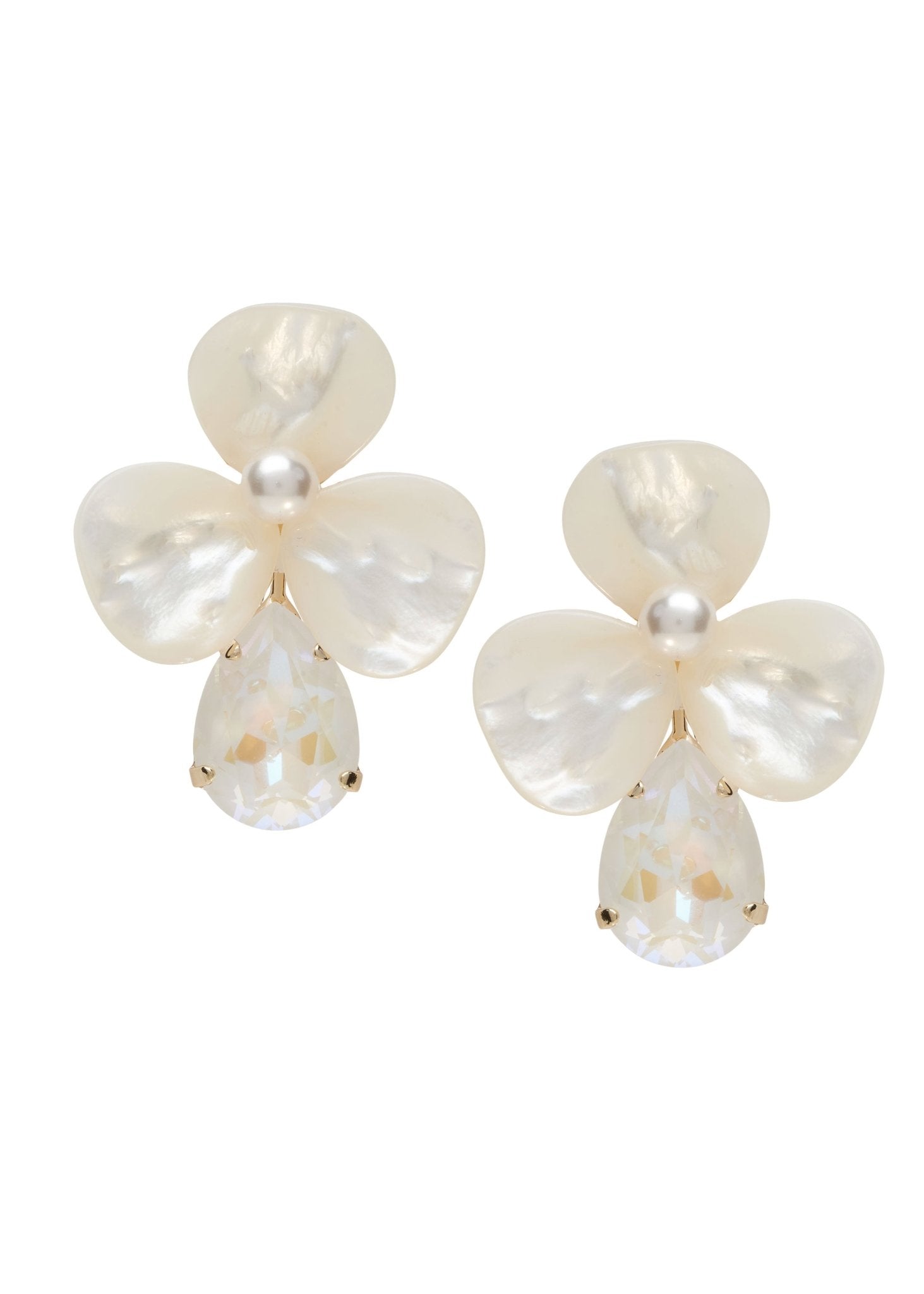 Elizabeth Bower Petal Classic Crystal Ohrstecker Rhodium Perle