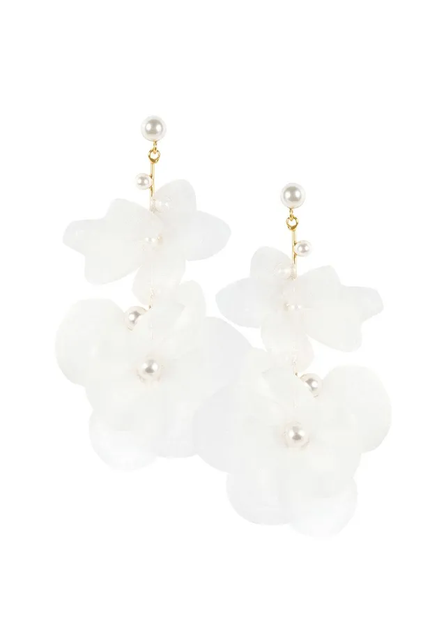 Elizabeth Bower Flutter Floral Braut Tropfenohrringe Gold