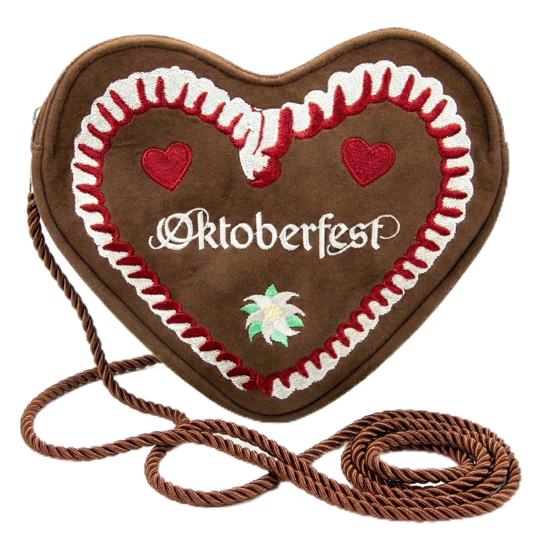 Alpenflüstern Oktoberfest DTA108 Herztasche braun