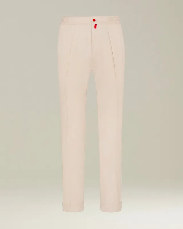 Kiton Pantalone Cotone Jogger Hose Beige Baumwolle