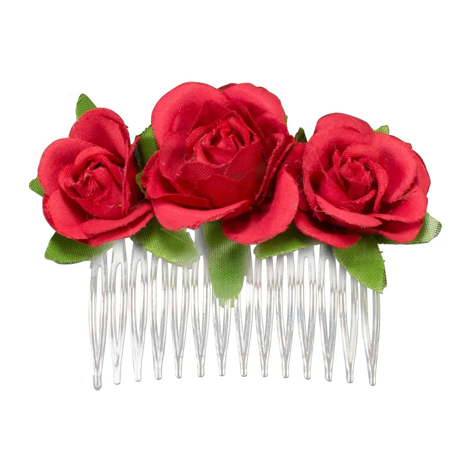 Alpenflüstern DAHEIM ADV101 Haarkamm rot Rosen 7 cm