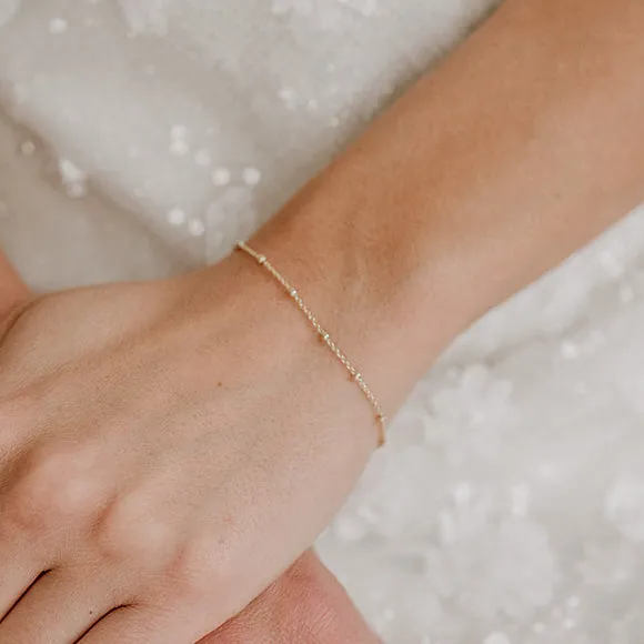 Perlenbräute Kaya Brautarmband Gold schlicht 17-20cm
