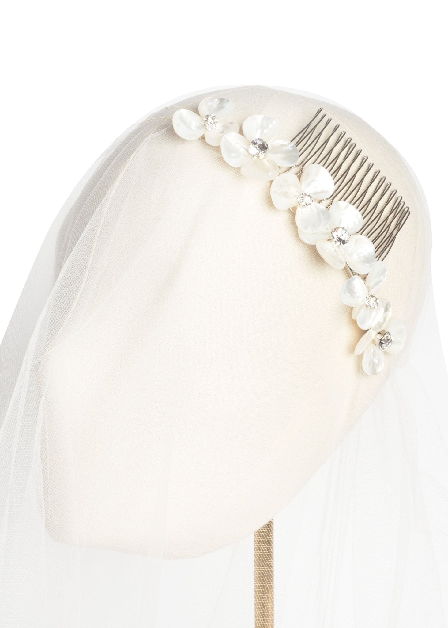 Elizabeth Bower Petal Garland Floral Comb Haarkamm Rhodium