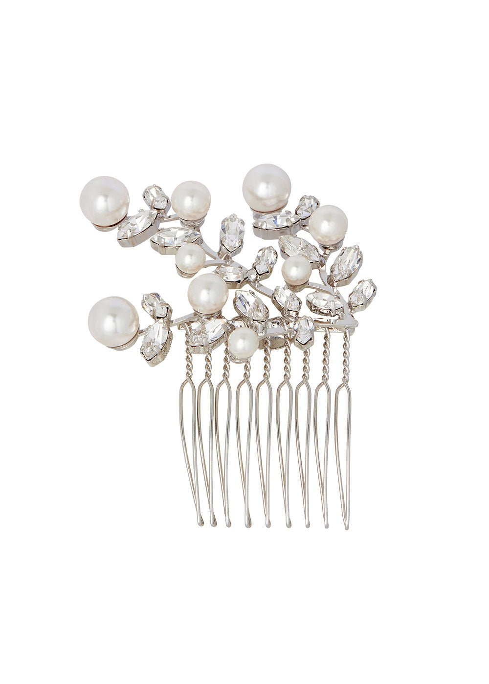 Elizabeth Bower Evie Pearl Schmuckset Rhodium Ohrstecker