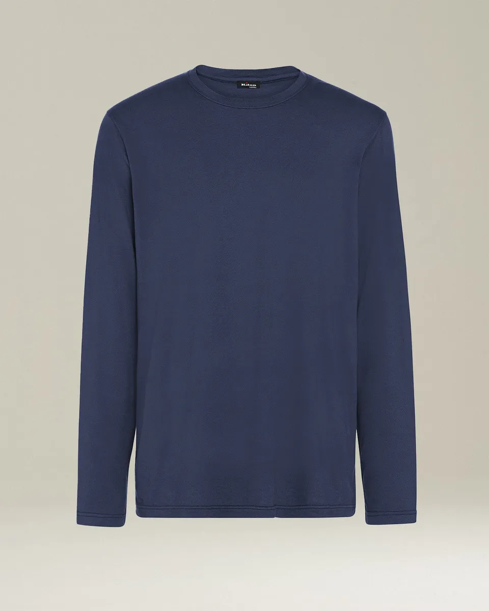 Kiton Jersey T-Shirt L/S Herren Langarm Baumwolle