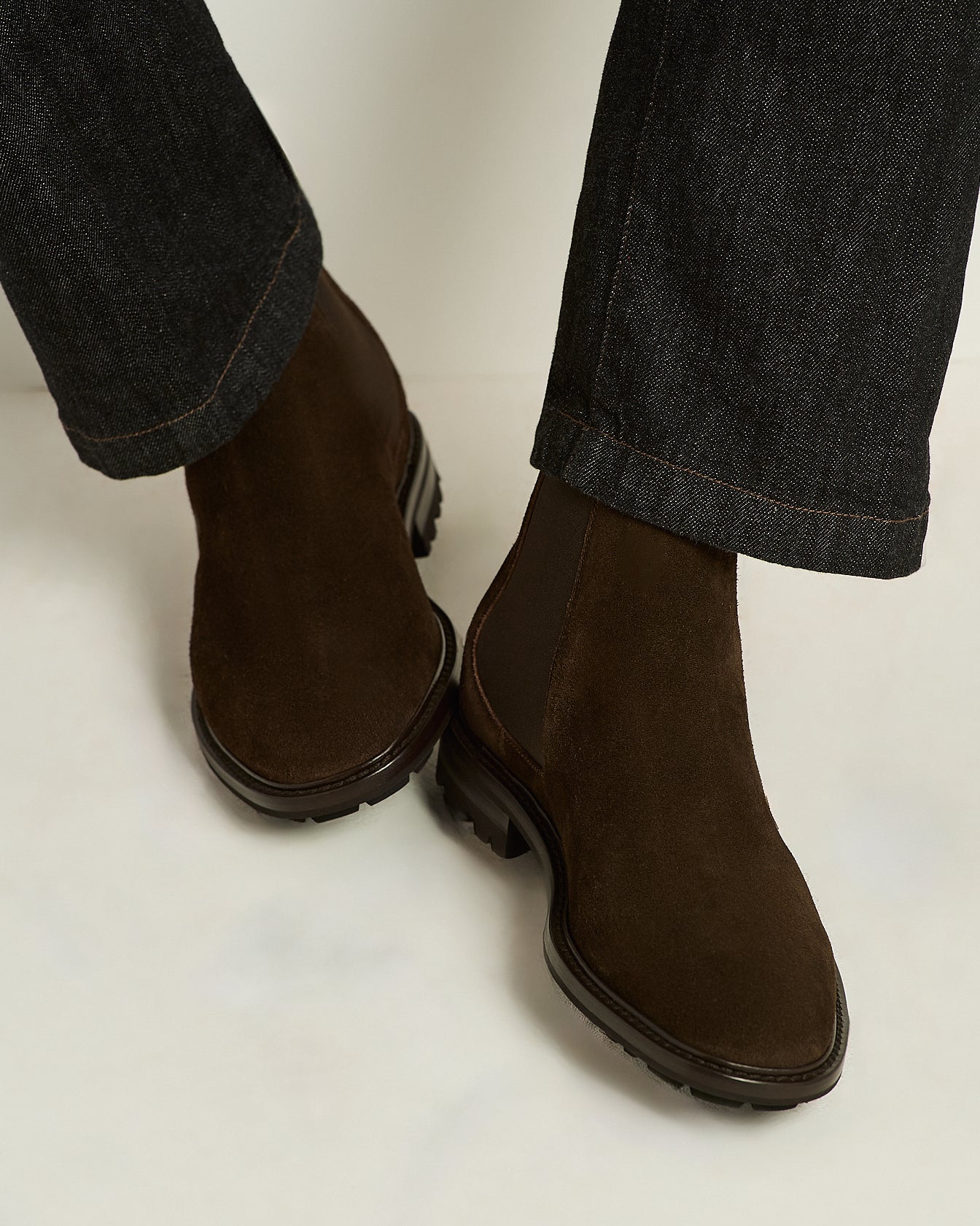 Kiton Chelsea Boots Herren Stiefel Dunkelbraun Wildleder