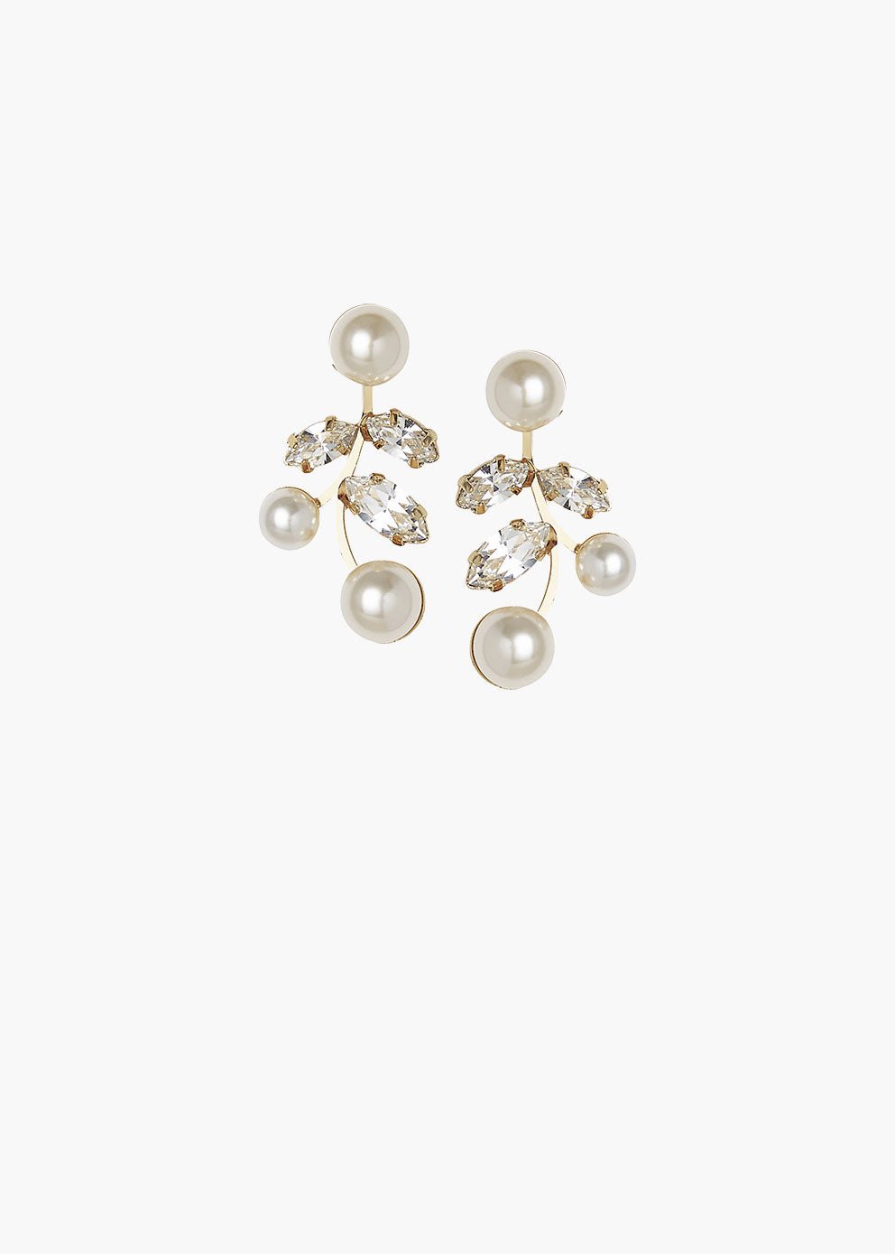 Elizabeth Bower Evie Ohrstecker Rhodium Perlen Kristalle Vintage