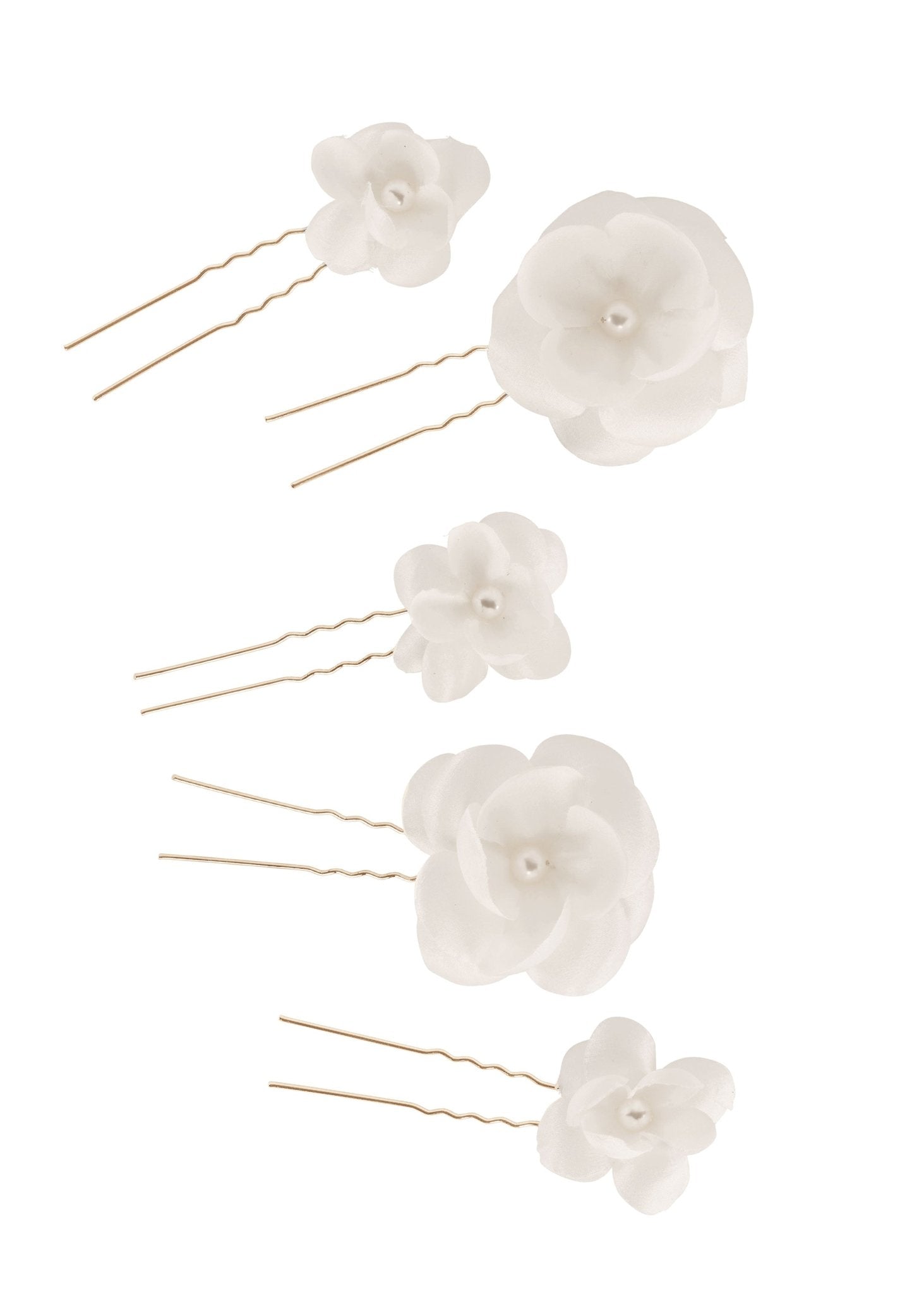 Elizabeth Bower Organna Silk Haarnadeln Silber Ivory Set