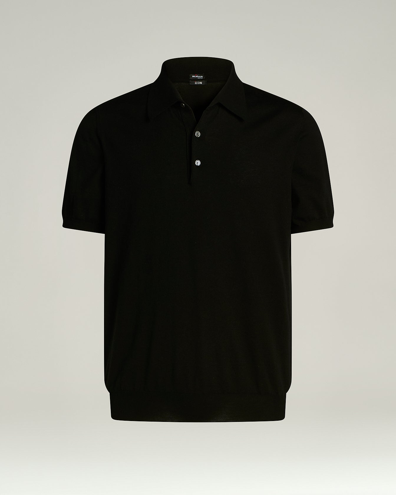 Kiton Polo T-Shirts schwarzes Poloshirt Baumwolle kurzarm