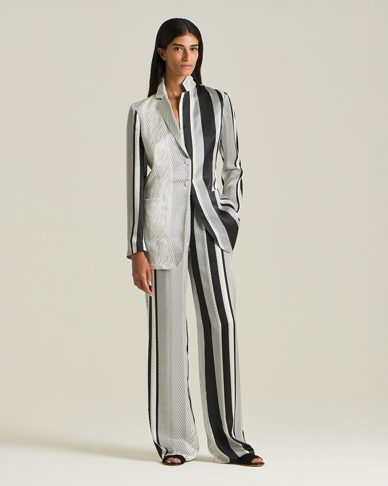 Kiton Trousers Silk Hose Seide Weit Print