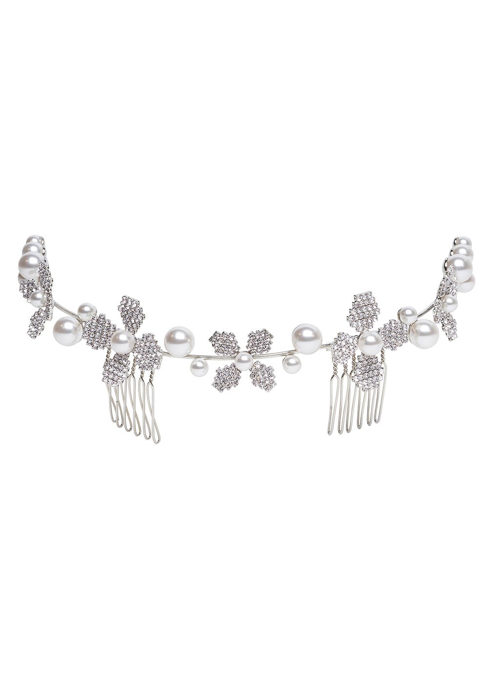 Elizabeth Bower June Pearl Crystal Girlande Rhodium 254 mm
