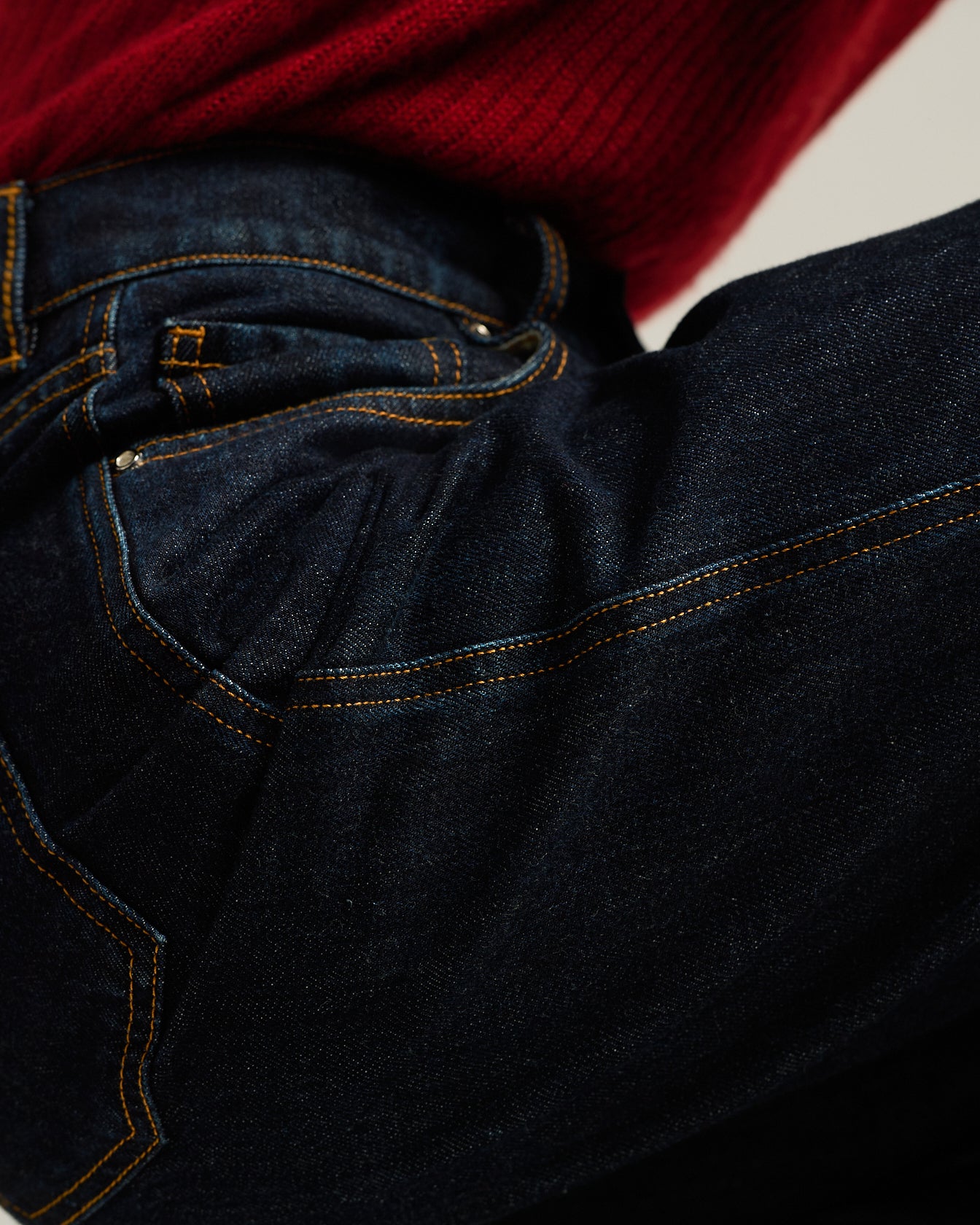 Kiton Jeans High-Waist Palazzo Jeans Dunkelblau Baumwolle