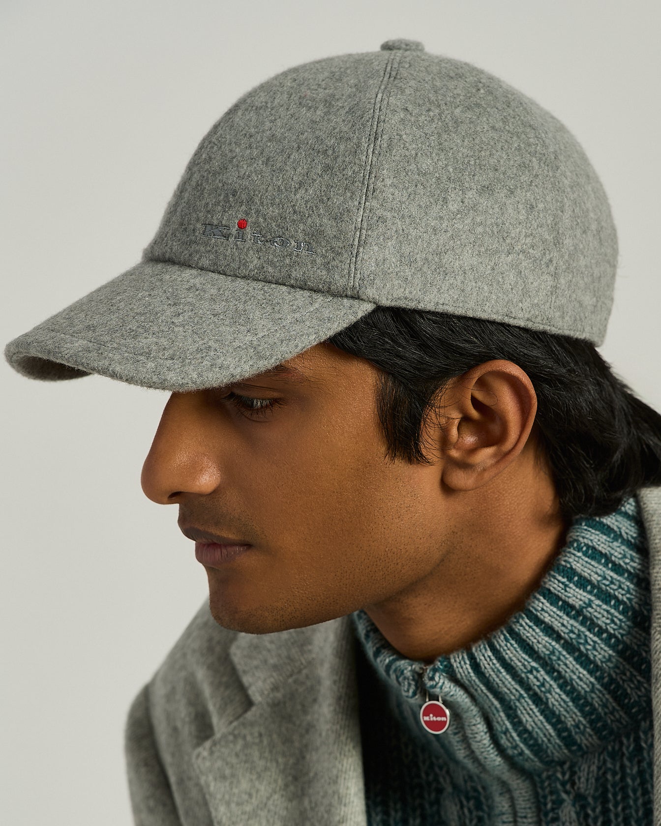 Kiton Baseball Cap Kaschmir Grau 58 Mütze