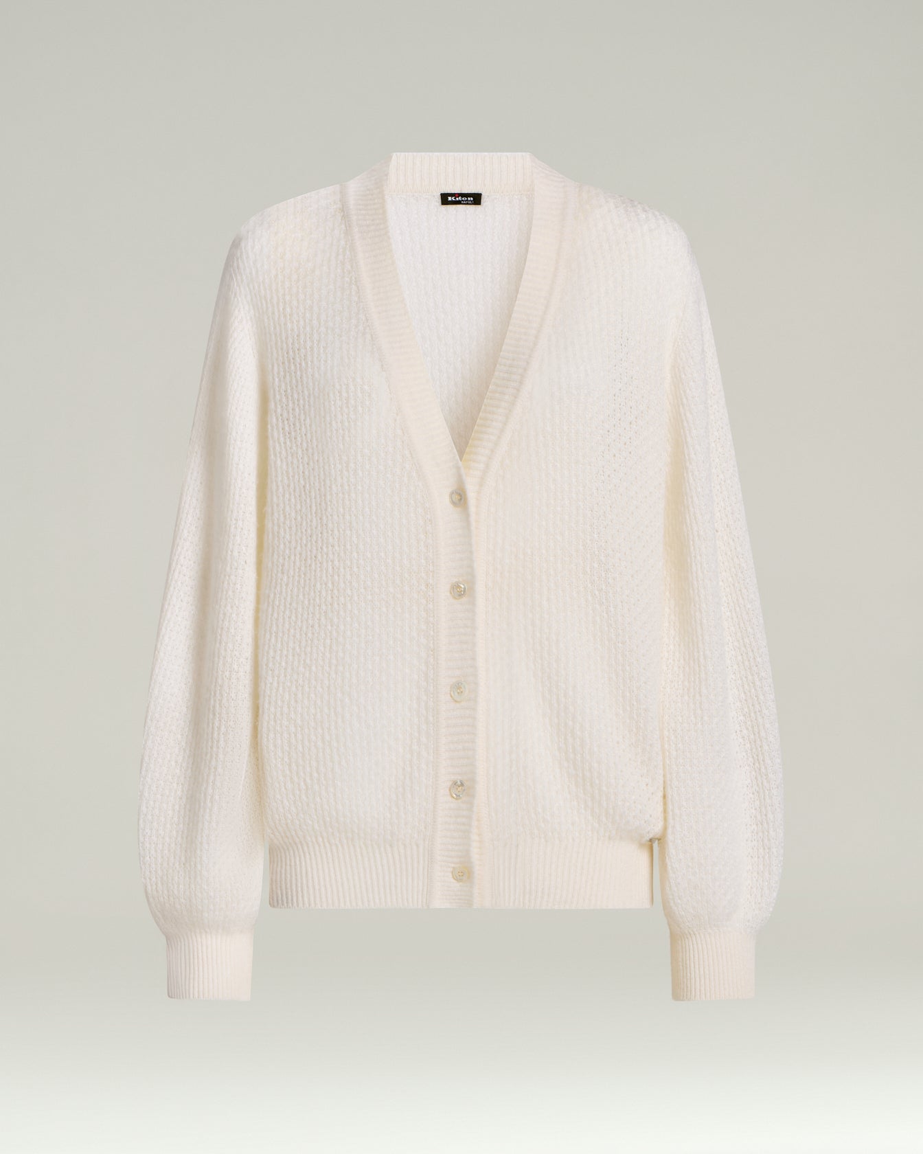 Kiton Knitwear Fine Cardigan Strickjacke Weiß Wolle