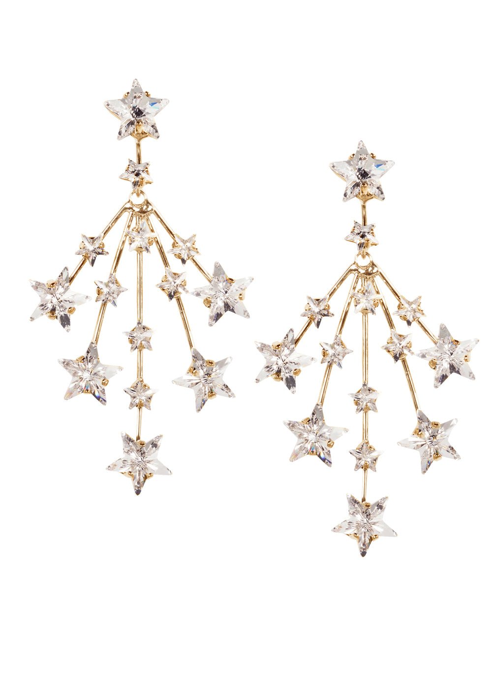 Elizabeth Bower Star Spangled Chandeliers Ohrringe Rhodium