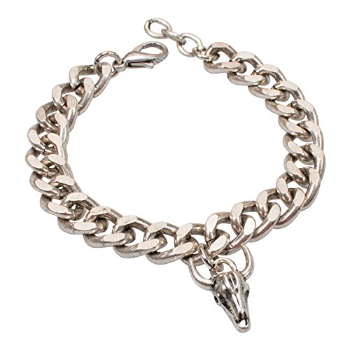 Alpenflüstern DAHEIM Metallketten-Armband Stierkopf antik-silber