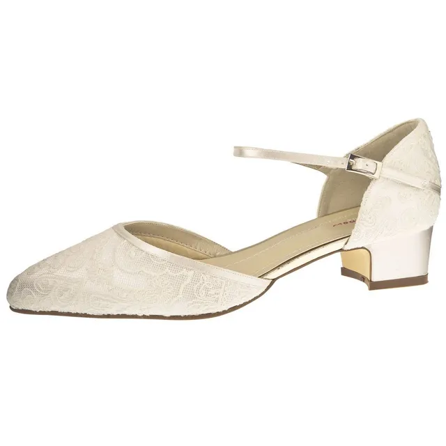Rainbow Club Embellished Collection Angela Brautschuhe Ivory Blockabsatz